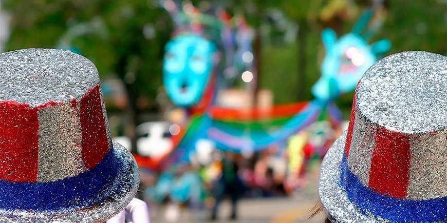 4. juli-parade i Ojai i California, USA