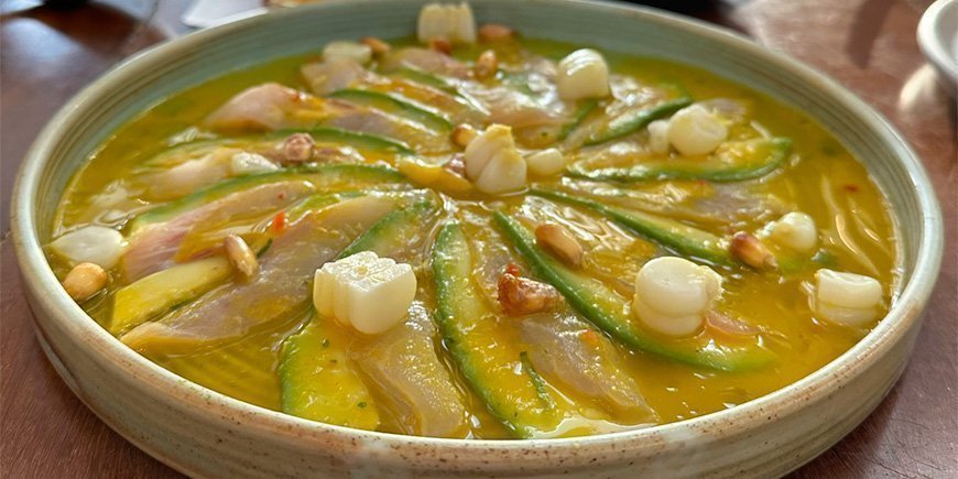 Ceviche servert på Gourmet Food Tour i Lima, Peru
