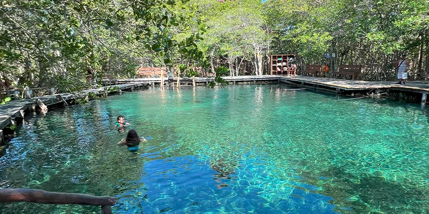 Besøk til en vakker cenote i Mexico