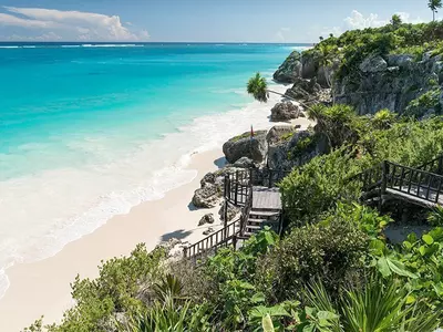 Stranden i Tulum, Mexico