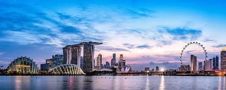 Arkitekturfoto av Singapores skyline